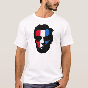Lincoln with Aviator Sunglasses - Rött vitt blåt Tröja