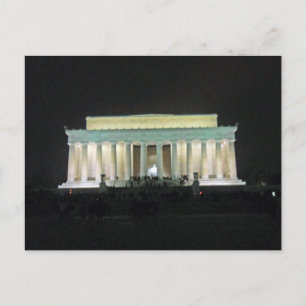 Lincolnminnesmärket på natten Washington DC 002 Vykort