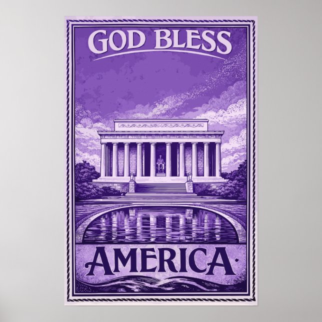 Lincolnmonumentet - Guds välsigna Amerika Poster (Framsidan)