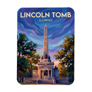 Lincolnmonumentet på Oak Ridge Cemetery USA Magnet