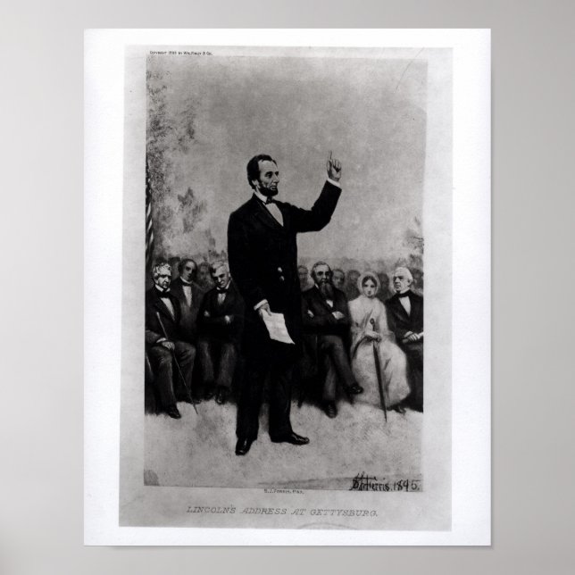 Lincoln's Adress vid Gettysburg 1895 Poster (Framsidan)