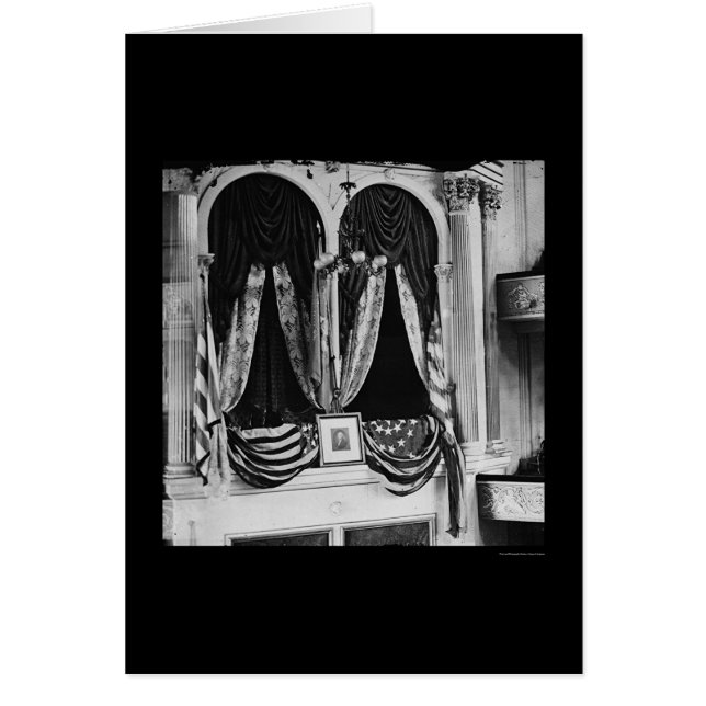 Lincolns boxas på den Ford teatern 1865 Hälsningskort (Framsidan)