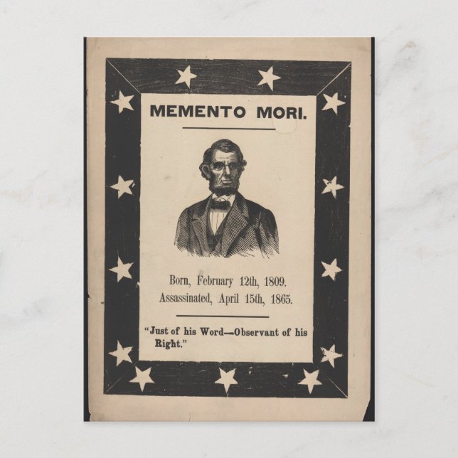 Lincolns död vykort (Framsida)
