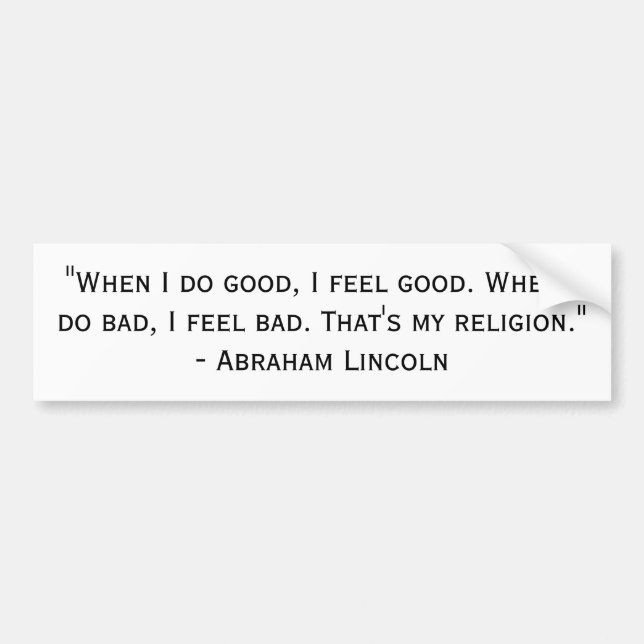 Lincolns religion bildekal (Framsidan)