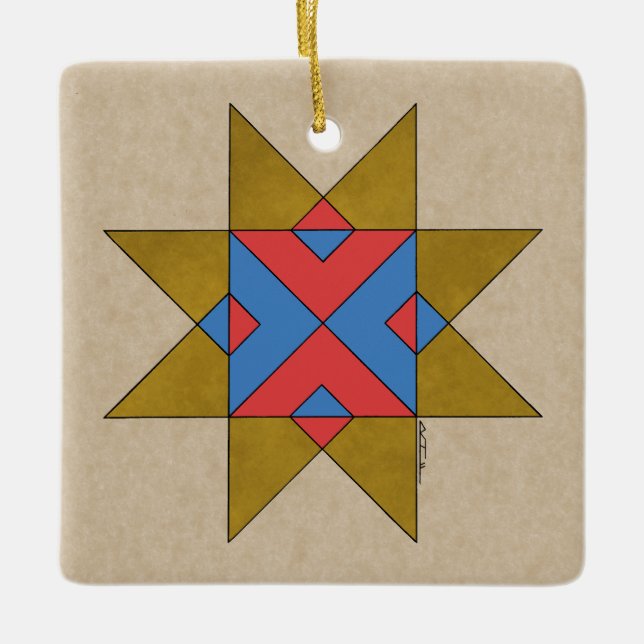 Lincolnshire Auseklis Witch Mark Julgransprydnad Keramik (Framsida)