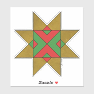 Lincolnshire Auseklis Witch Mark Red och Grönt Klistermärken