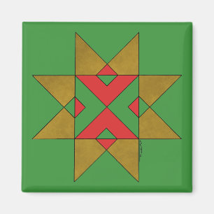 Lincolnshire Auseklis Witch Mark Red och Grönt Magnet