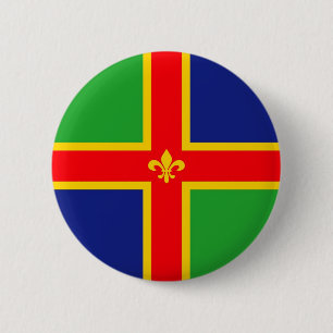 Lincolnshire-flagga förenade kungariket underbar knapp