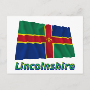 Lincolnshire Wave Flagga med Namn Vykort