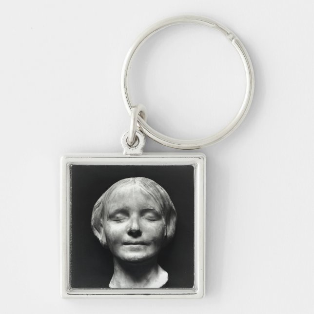 L'Inconnue de la Seine' Fyrkantig Silverfärgad Nyckelring (Framsidan)