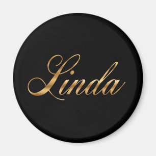 Linda guld Design Lettering Magnet