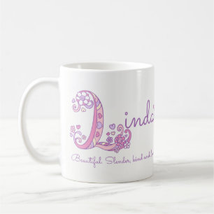 Linda känd menande hjärtablomma L monogrammugg Kaffemugg