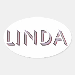 Linda klistermärkenamn ovalt klistermärke