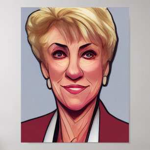 Linda Mcmahon Tecknad Stil Poster