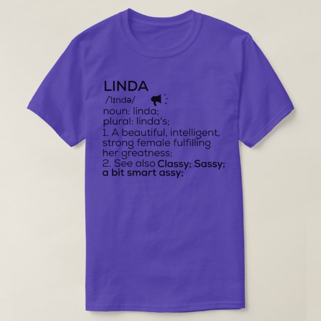 Linda Namn Definition Linda Female Namn T Shirt (Design framsida)