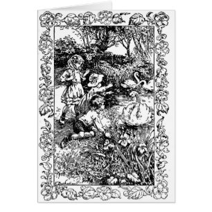 Linda och Svan Hälsningskort