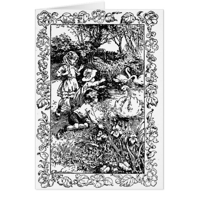 Linda och Svan Hälsningskort (Framsidan)