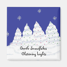Linda snöflingor glänsande ljus magnet