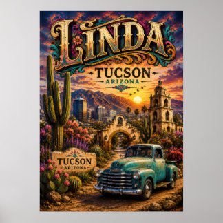 Linda Tucson Arizona Personlig Sydvästlig Des Poster