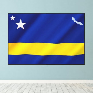Lindad duk med Curaçaos flagga Canvastryck
