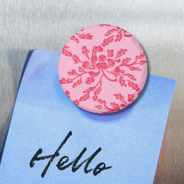 Lindande Trädsnitt av Pion i Rosa och Orange Magne Magnet