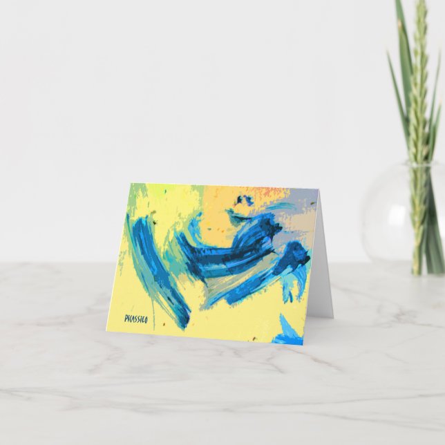 "Lindar väster" färgrikt noterar kortet i blått Kort (Framsida)