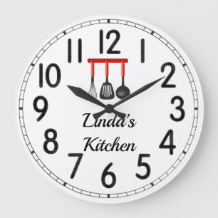 Linda's Kitchen Large Clock Stor Klocka