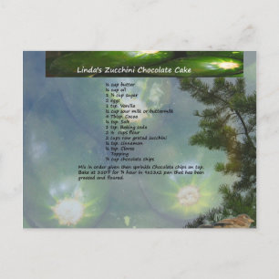 Linda's Zucchini Chocolate Cake Postcard Vykort