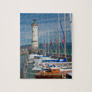 Lindau Bodensee Tyskland hamn för fyr Yachts Pussel
