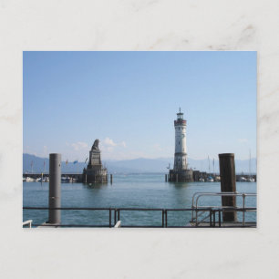 Lindau harbor fyr och lejon vykort