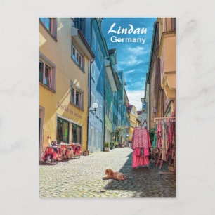 Lindau i Tyskland Gata i Gamla Stan Vykort