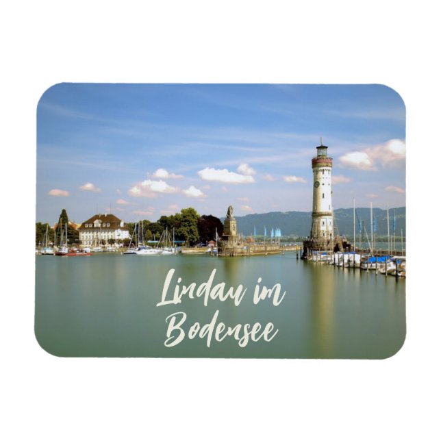 Lindau im Bodensee Tyskland Souvenir Magnet (Horisontell)