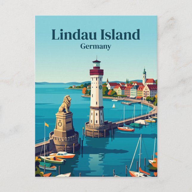 Lindau Island Tyskland Vykort (Framsida)