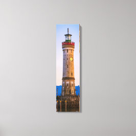 Lindau Lighthouse Harbour View Lodrät Canvas Art