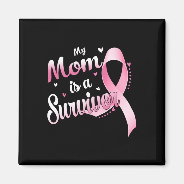 Lindband Min mamma är en överlevare Bröstcancer Me Magnet (Framsidan)