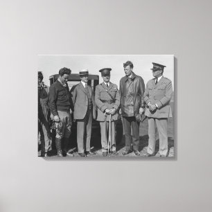 Lindbergh och Wright på det Wright fält Canvastryck