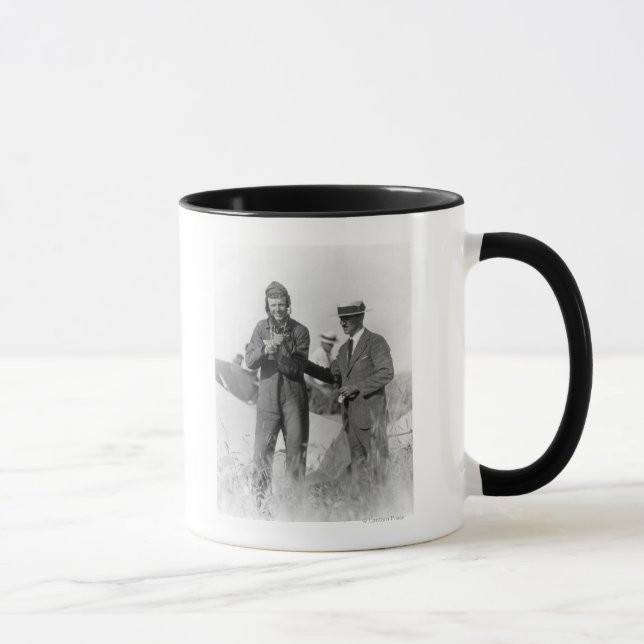 Lindbergh och Wright - Wrecked Flygplan Mugg (Höger)