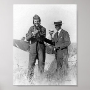 Lindbergh och Wright - Wrecked Flygplan Poster