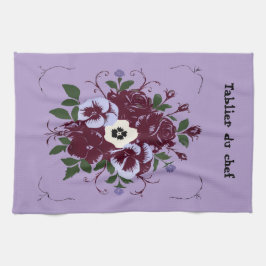 Linde de Cuisine Bouquet de Violettes Personnalisé Kökshandduk