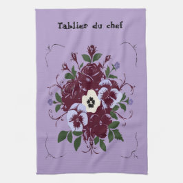 Linde de Cuisine Bouquet de Violettes Personnalisé Kökshandduk