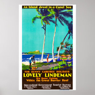 Lindeman Island Vintage Australian Poster