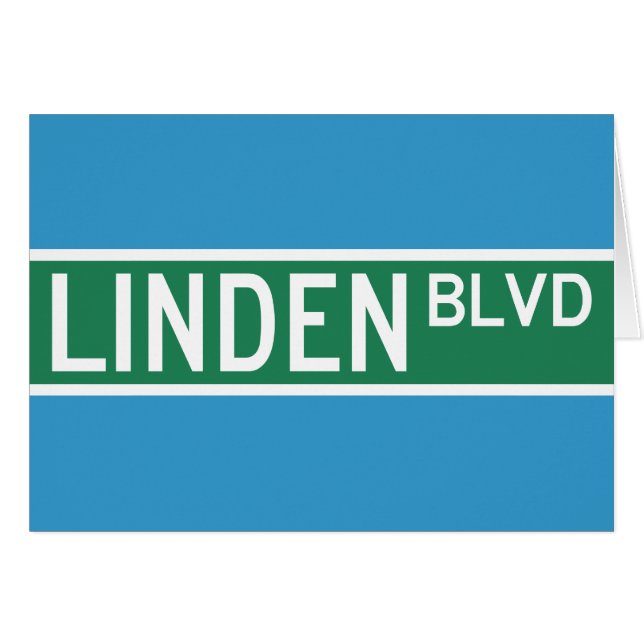 Linden Boulevard-tecken Hälsningskort (Framsidan Horizontal)