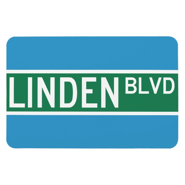 Linden Boulevard-tecken Magnet (Horisontell)