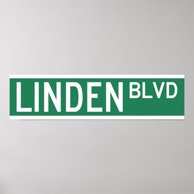 Linden Boulevard-tecken Poster (Framsidan)
