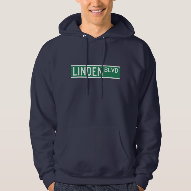Linden Boulevard-tecken Sweatshirt Med Luva (Framsida)