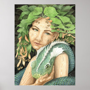 Linden och lindmaskdryad poster