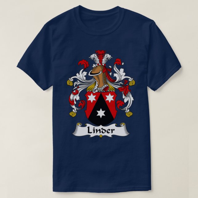 Linder Jackar Arm Family Crest T Shirt (Design framsida)