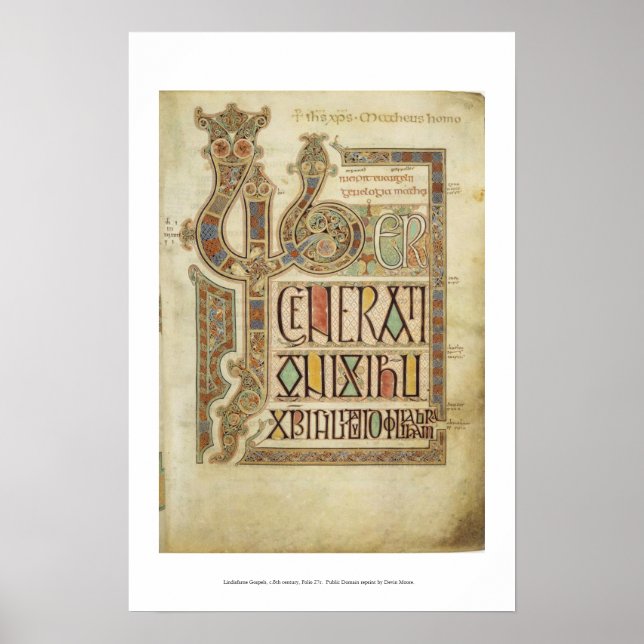 lindisfarne gospel pg. 27r poster (Framsidan)
