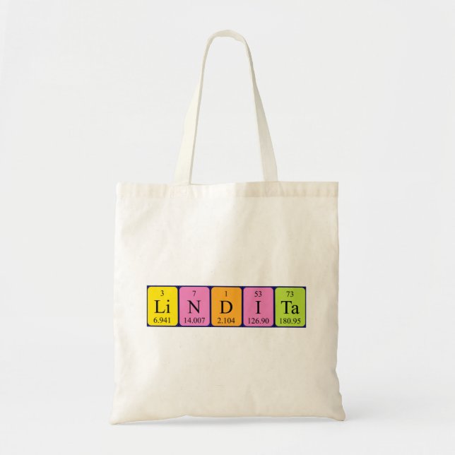Lindita Periote bord namn tote bag Tygkasse (Framsidan)
