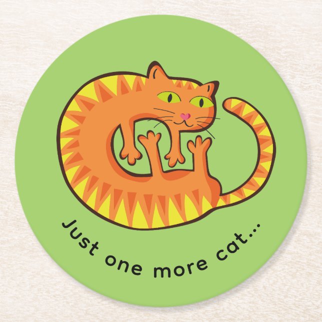 Lindo Gato, gato, gatito Underlägg Papper Rund (Framsidan)